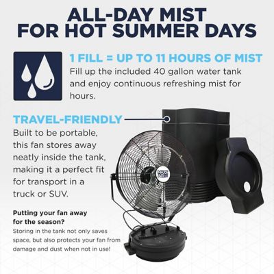 Image showing 5 th Maxx Air 18 in. 3-Speed High-Pressure Misting Fan with 40 gal. Tank