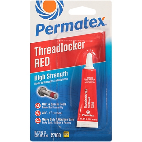 Permatex High-Strength Threadlocker Red, 6 mL