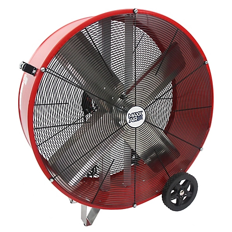 Maxx Air 30 in. Direct-Drive Galvanized Steel Drum Fan, Red, 2 Speeds