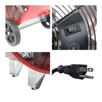 Image showing  30 in. 2-Speed Indoor Direct-Drive Galvanized Steel Drum Fan, 5,500 CFM, Red