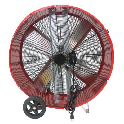 Image showing 6 th Maxx Air 30 in. 2-Speed Indoor Direct-Drive Galvanized Steel Drum Fan, 5,500 CFM, Red