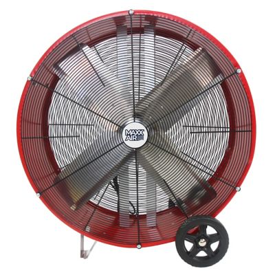 Image showing  36 in. 2-Speed Indoor Direct-Drive Drum Fan, 9,000 CFM, Red