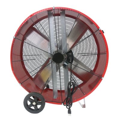 Image showing 6 th Maxx Air 36 in. 2-Speed Indoor Direct-Drive Drum Fan, 9,000 CFM, Red
