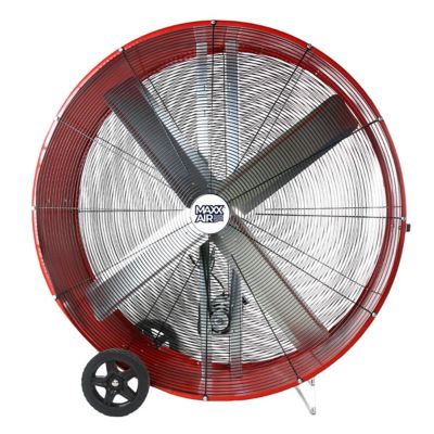 Maxx Air 48 in. Belt-Drive Galvanized Steel Portable Drum Fan, Red