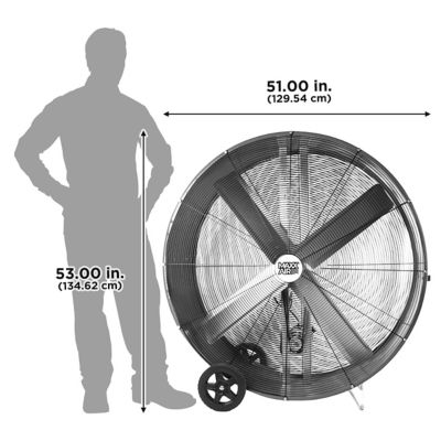 Image showing  48 in. Belt-Drive Galvanized Steel Portable Drum Fan, Red