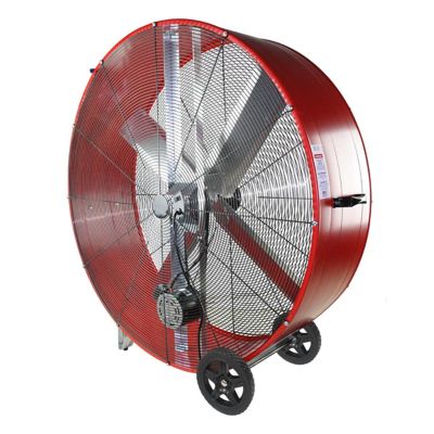 Image showing 7 th Maxx Air 48 in. Belt-Drive Galvanized Steel Portable Drum Fan, Red