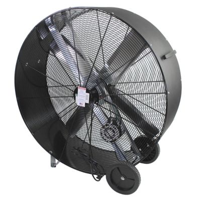 Image showing 6 th Maxx Air 48 in. Pro FLEX Belt-Drive Polyethylene Drum Fan, Black, 2 Speeds