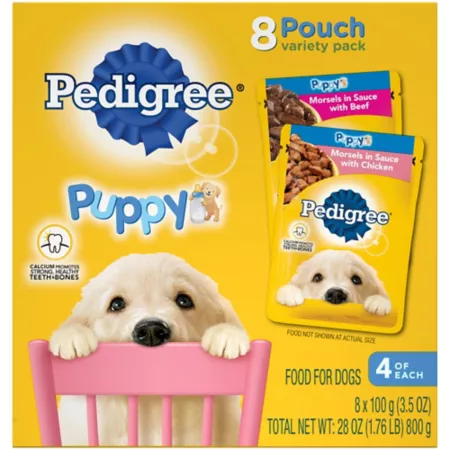 Pedigree Puppy Choice Cuts Chicken and Beef in Sauce Recipe Wet Dog Food 3.5 oz Pack of 8 Cans Wet Dog Food