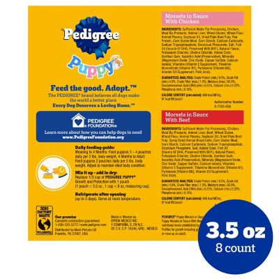 Image showing  Puppy Choice Cuts Chicken and Beef in Gravy Recipe Wet Dog Food, 3.5 oz., Pack of 8 Cans