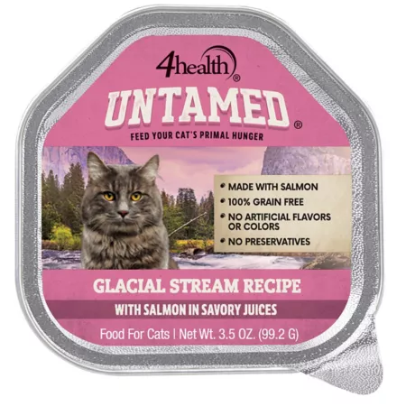 4health Untamed Adult Grain-Free Glacial Stream Recipe with Salmon in Flavorful Juices Wet Cat Food 3.5 oz. Wet Cat Food