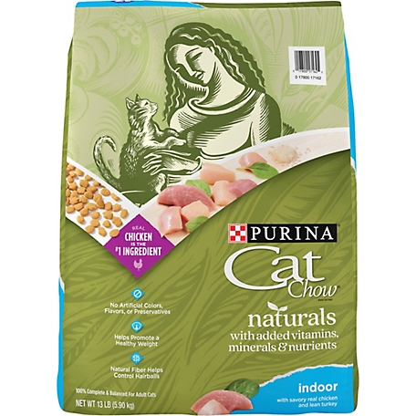 Purina Cat Chow Hairball, Healthy Weight, Indoor, Natural Dry Cat Food, Naturals Indoor - 13 lb. Bag