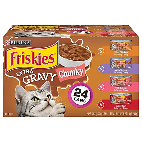 Friskies Purina Gravy Wet Cat Food Variety pk., Extra Gravy Chunky