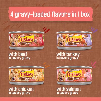 Image showing  Adult Purina Extra Gravy Chunky Wet Cat Food Variety pk., 5.5 oz., Pack of 24 Cans