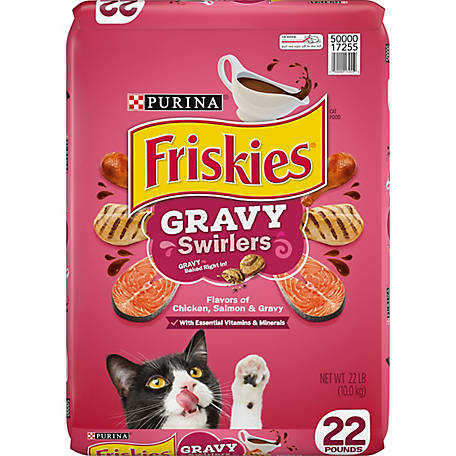 Friskies Gravy Swirlers Adult Chicken, Salmon, and Gravy Recipe Dry Cat Food