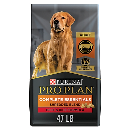Purina Pro Plan High Protein Dog Food With Probiotics for Dogs, Shredded Blend Beef & Rice Formula