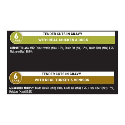 Image showing 7 th Purina ONE True Instinct Tender Cuts in Gravy Real Turkey/Venison & Chicken/Duck Variety Pack Wet Dog Food, 13 oz., 12 ct.