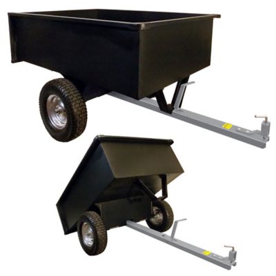 GroundWork Tow-Behind 17 cu. ft. Heavy-Duty Dump Cart, Black, 1,200 lb. Capacity