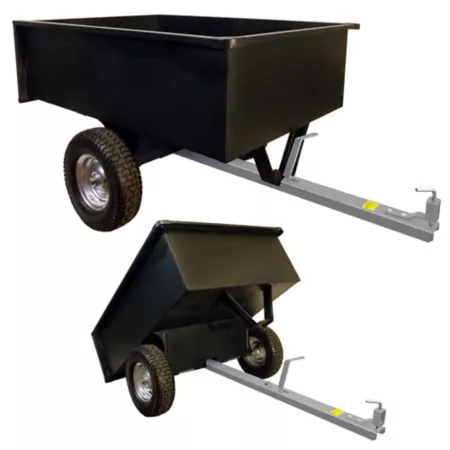 GroundWork towed behind 17 cu Heavy Duty Dump Cart Black 1200 lb Capacity Mower Attachments