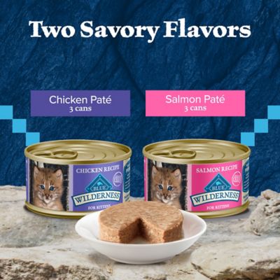 Image showing  Kitten High-Protein Grain-Free Chicken and Salmon Pate Variety Pack., 3 oz., Pack of 6 Cans