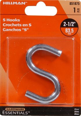 Hillman Hardware Essentials S-Hook Zinc (0.307 in. x 2-1/2 in.)