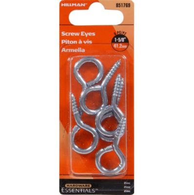 Image showing  Hardware Essentials 0.162 in. x 1-5/8 in. Large Cd Screw Eye Bolts, 6-Pack