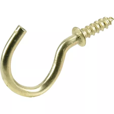 Hillman Hardware Essentials 3 lb 3/4 in Cup Hooks Brass 5 Pack Hardware Hooks