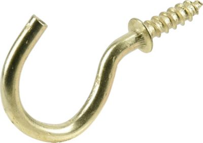 Hillman Hardware Essentials Cup Hook Brass (1-1/2 in.) 2 Pack