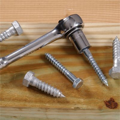 Image showing  Hardware Essentials 5/16 in. x 4 in. Stainless Steel Fg Lag Screw Eye Bolt
