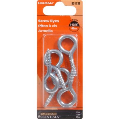 Image showing  Hardware Essentials 0.192 in. x 1-13/16 in. Medium Cd Screw Eye Bolts, 5-Pack