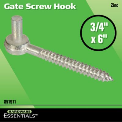 Image showing  3/4 in. x 6 in. Gate Screw Hook, Zinc