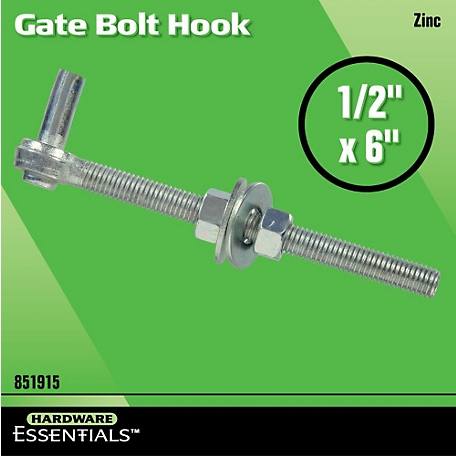 Hillman Hardware Essentials Gate Bolt Hook Zinc (1/2 in. x 6 in.)