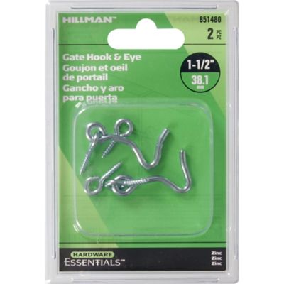 Image showing  Hardware Essentials 1-1/2 in. Cd-Gate Hook & Eye, Zinc, 2 pc.