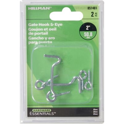 Image showing  Hardware Essentials 2 in. Cd-Gate Hook & Eye, Zinc, 2 pc.