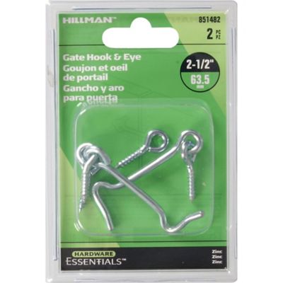 Image showing  Hardware Essentials 2-1/2 in. Cd-Gate Hook & Eye, Zinc, 2 pc.