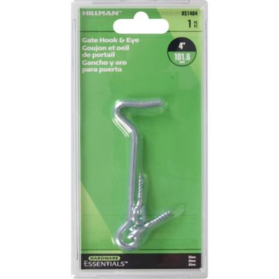 Image showing  Hardware Essentials 4 in. Cd-Gate Hook & Eye, Zinc, 2 pc.
