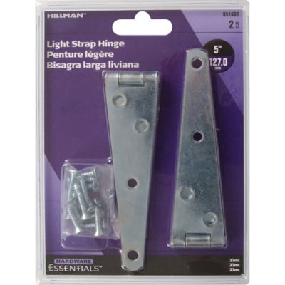 Image showing  Hardware Essentials 5 in. Cd-Light Strap Hinge, Zinc, 2 pc.