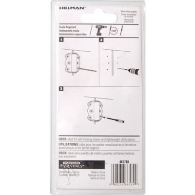 Image showing  Hardware Essentials 2-3/4 in. Cd-Spring Door Hinge, Zinc, 2-Pack