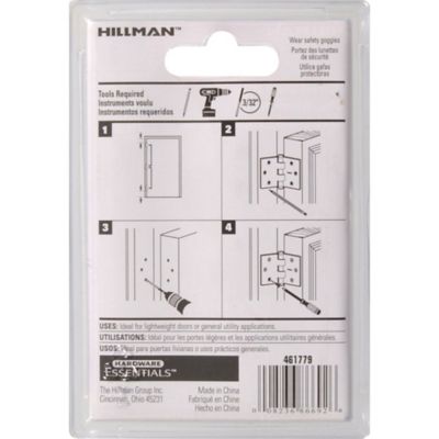Image showing  Hardware Essentials 3 in. Cd-General Purpose Hinge, Zinc, 2-Pack