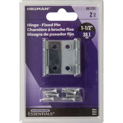 Image showing  Hardware Essentials 1-1/2 in. Cd-Light Narrow Hinge, Fixed Pin, Zinc, 2-Pack
