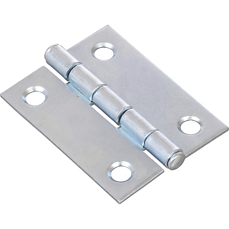 Hillman Hardware Essentials Light Narrow Door Hinge with Fixed Pin Zinc (2 in.) -2 Pack