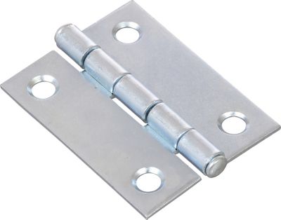 Image showing  Hardware Essentials 2 in. Light Narrow Door Hinge with Fixed Pin, Zinc, 2-Pack