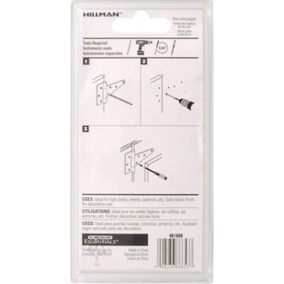 Image showing  3 in. Cd-Light T-Hinge, Black, 2 pc.