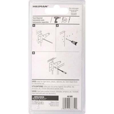 Image showing  4 in. Cd-Light T-Hinge, Black, 2 pc.