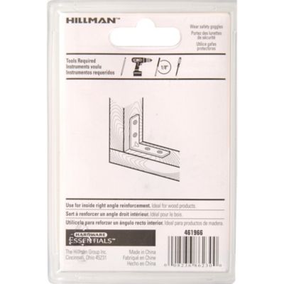 Image showing  Hardware Essentials 3/4 in. x 1/2 in. Cd-Corner Brace, Zinc, 4-Pack