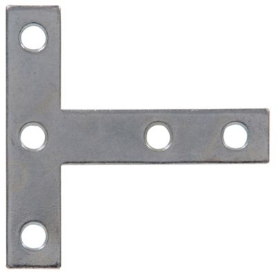 Image showing  Hardware Essentials 3 in. x 3 in. T-Plate, Zinc, 2-Pack