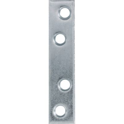 Image showing  Hardware Essentials 3 in. x 5/8 in. Mending Plate, Zinc, 4-Pack