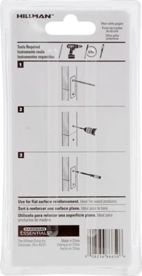 Image showing  Hardware Essentials 4 in. x 5/8 in. Mending Plate, Zinc, 4-Pack