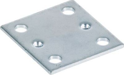 Image showing  Hardware Essentials 1-1/2 in. x 1-3/8 in. Mending Plate, Zinc, 4-Pack