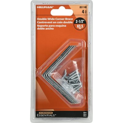 Image showing  Hardware Essentials 2-1/2 in. Cd-Double Corner Brace, Zinc, 4-Pack
