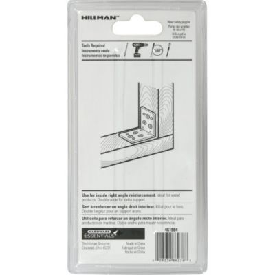 Image showing  Hardware Essentials 2-1/2 in. Cd-Double Corner Brace, Zinc, 4-Pack